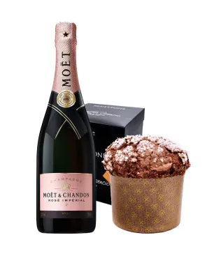 Pack Moet & Chandon Rosé + Panettone Juanfran Chocolate y Naranja 550gr.