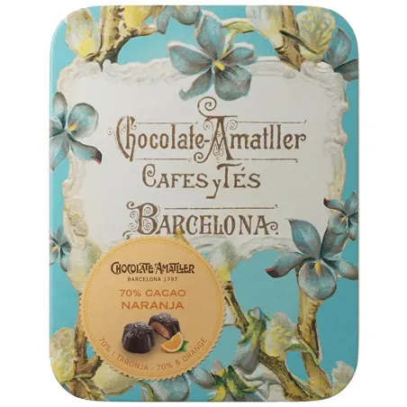 Amatller Bombones Flores Cacao 70% y Naranja 72gr.
