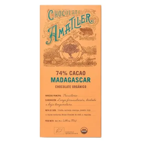 Tableta Chocolate Amatller 74% cacao Madagascar 70g