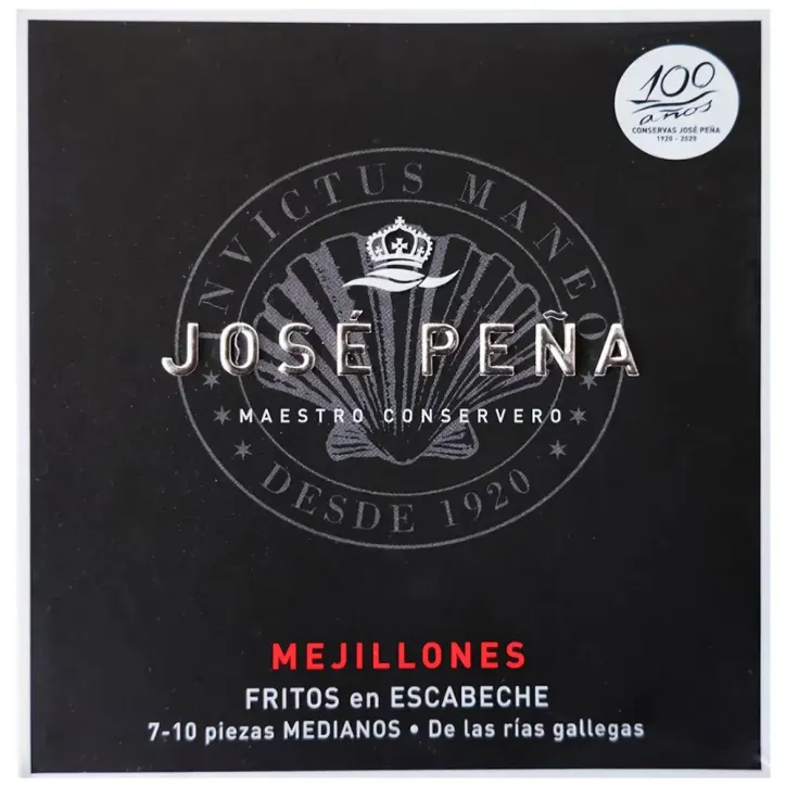 Mejillones Jose Peña Fritos Escabeche 7/10 Medianos Premium 110gr