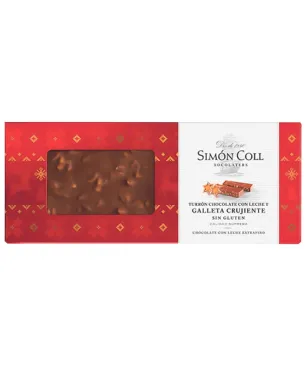 Turrón Chocolate y Galleta Crujiente Simón Coll 250gr.