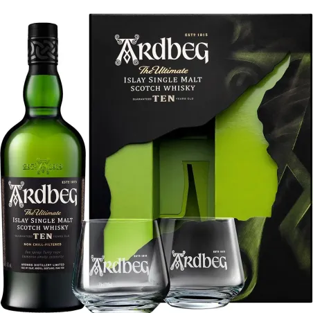 Ardbeg 10 Años + 2 copas