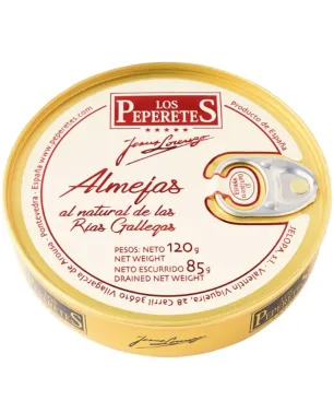 Almejas al natural Los Peperetes 30 piezas 120gr.