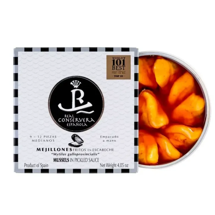 Mejillones Fritos En Escabeche 9/12 Real Conservera Española 120gr.