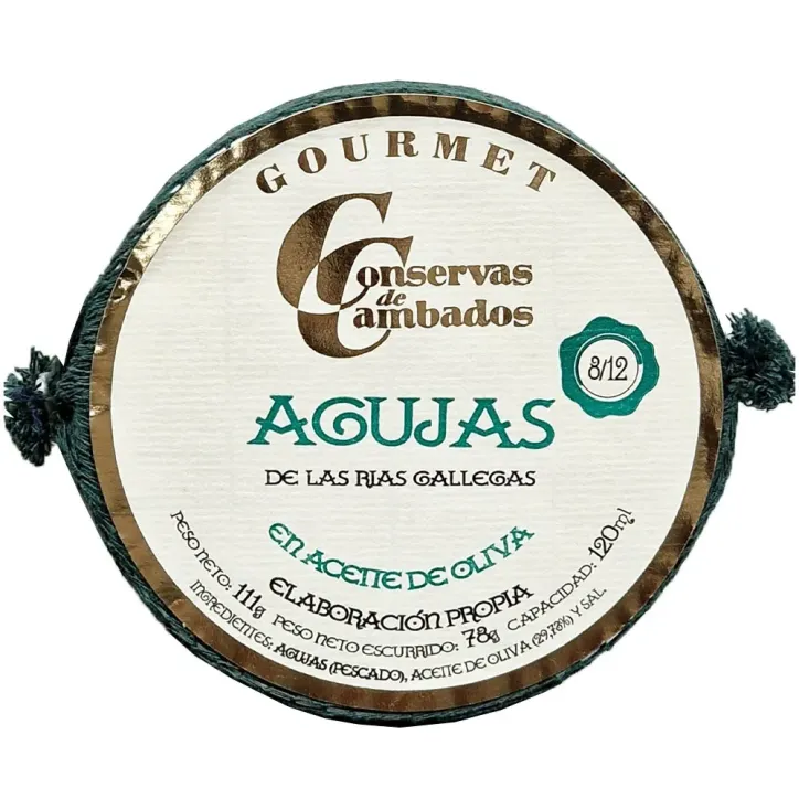 Agujas de las rías gallegas en Aceite de Oliva 8/12 Cambados 120Ml