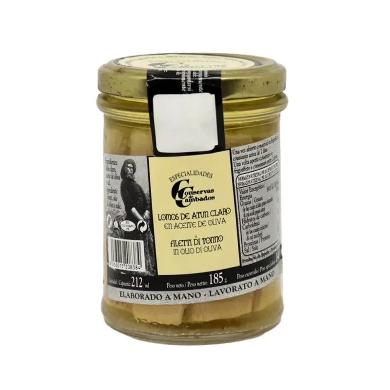 Lomos de atún claro en aceite de oliva Conservas de Cambados 212Ml