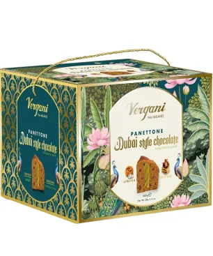 Panettone Vergani Dubai Style Chocolate Pistachio and Kataifi 850 gr
