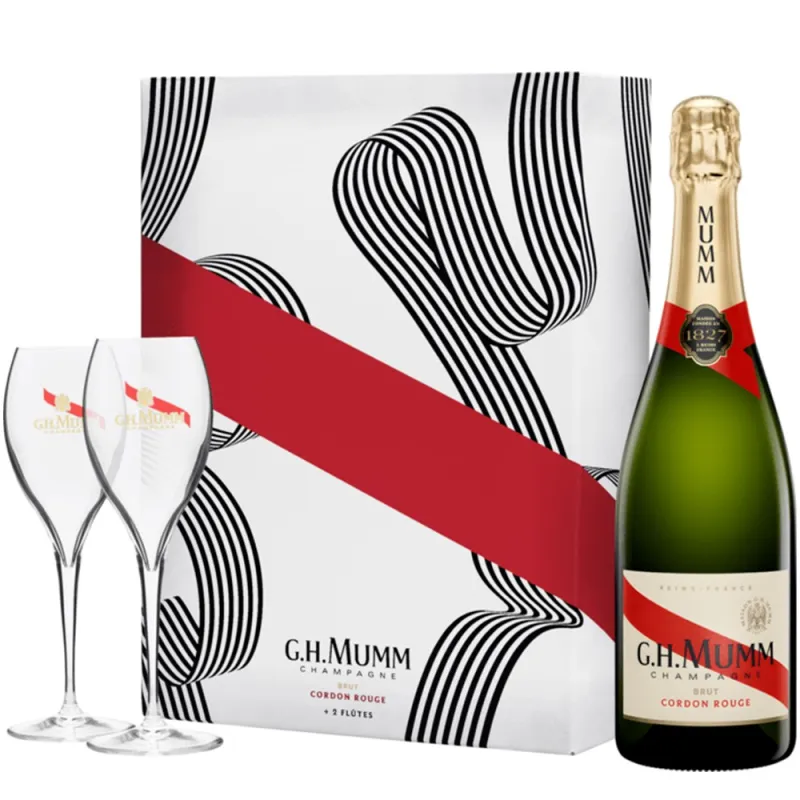 Estuche Mumm Cordon Rouge + 2 Copas
