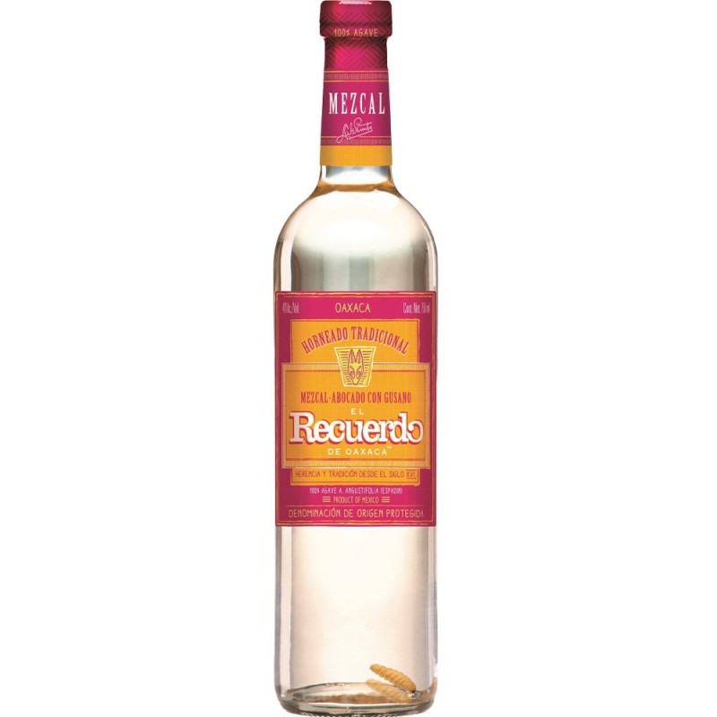 Mezcal El Recuerdo Oaxaca Abocado con Gusano
